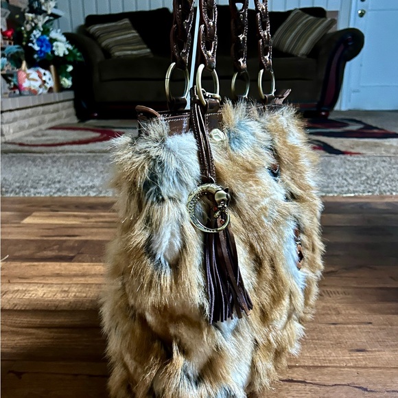 Sharif • Original • Safari • Brown • Angora Fur • Stones/Crystals •Shoulder Bag - Picture 10 of 16